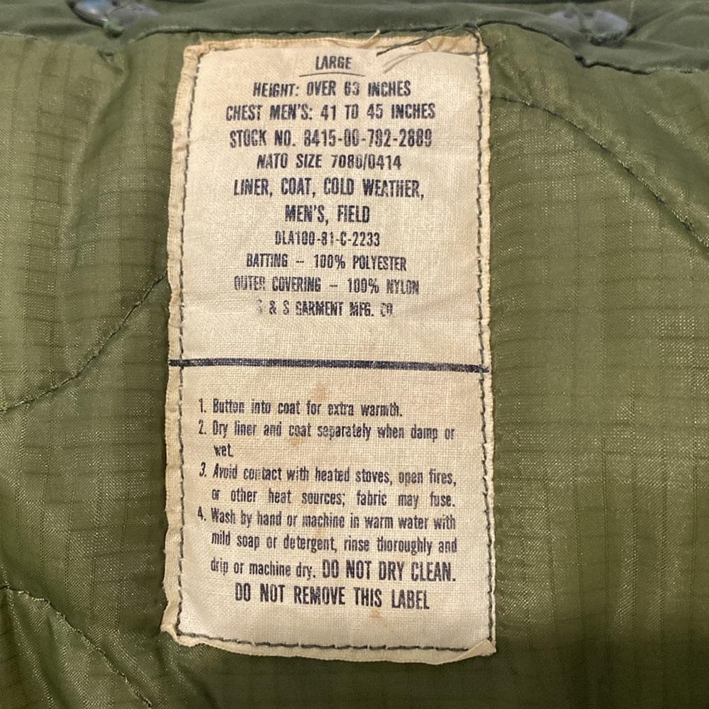 Authentic Vintage 70’s US Air Force COLD WEATHER FIELD OG-107 M-65 JACKET Large - Picture 10 of 17
